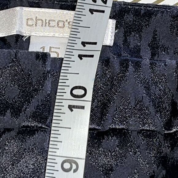 Chico’s Diamond Jacquard Trouser Ankle Pants Wmn’s Sz 1.5 M 10 Black - Picture 12 of 13